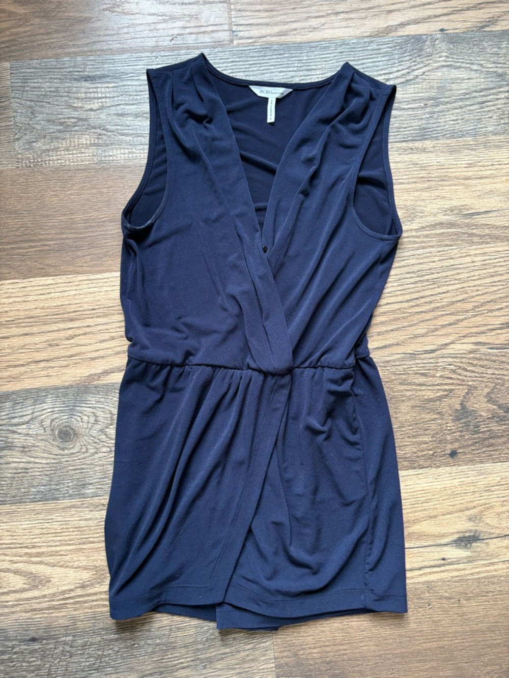 BCBGeneration Navy V-Neck Dressy Romper